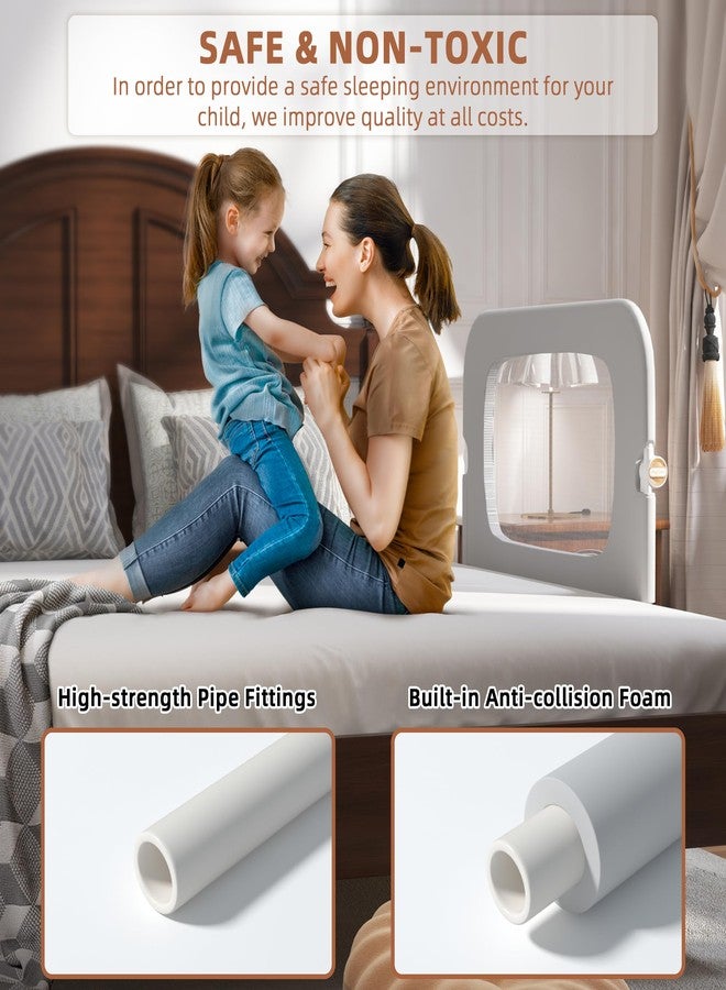 FigTime Bed Rail for Toddlers, Baby Bed Rail Guard for Kids, Toddler Bed Rails with Reinforced Anchor Fit, Height Adjustable & Foldable Bed Rail Guard for Twin, Full, Queen & King Beds (Grey, 32IN) - Image 4