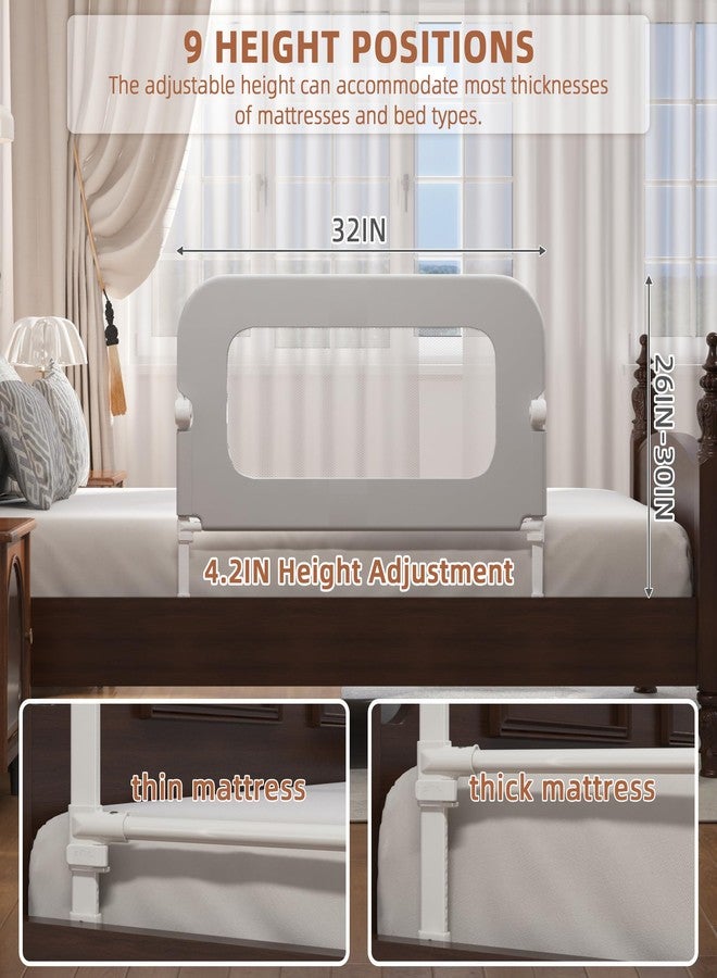 FigTime Bed Rail for Toddlers, Baby Bed Rail Guard for Kids, Toddler Bed Rails with Reinforced Anchor Fit, Height Adjustable & Foldable Bed Rail Guard for Twin, Full, Queen & King Beds (Grey, 32IN) - Image 3
