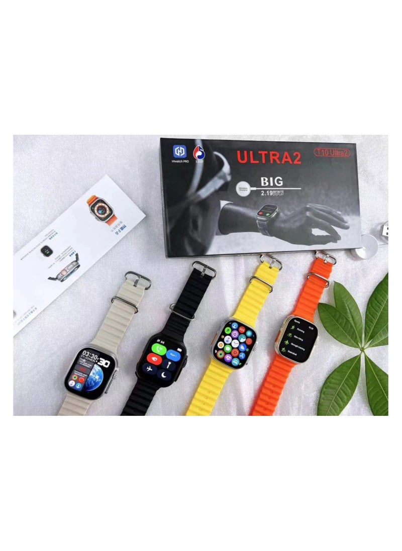 ZT - Smart Watch T10 Ultra 2 Big,49mm 2.19 inch,Heart Rate,Blood Pressure,Oxygen,BT call and BT Music,Sleep monitoring,Alarm clock,sport mode,Remote Photography-orange - Image 1