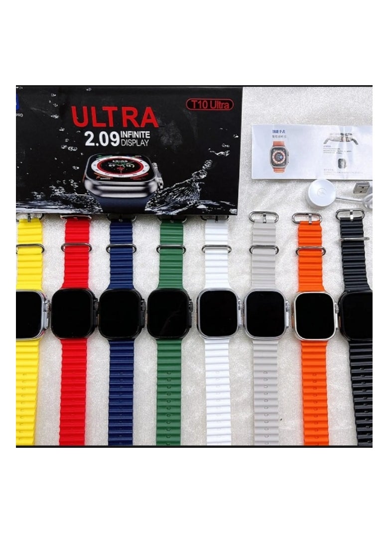 ZT - Smart Watch T10 Ultra 2 Big,49mm 2.19 inch,Heart Rate,Blood Pressure,Oxygen,BT call and BT Music,Sleep monitoring,Alarm clock,sport mode,Remote Photography-orange - Image 1