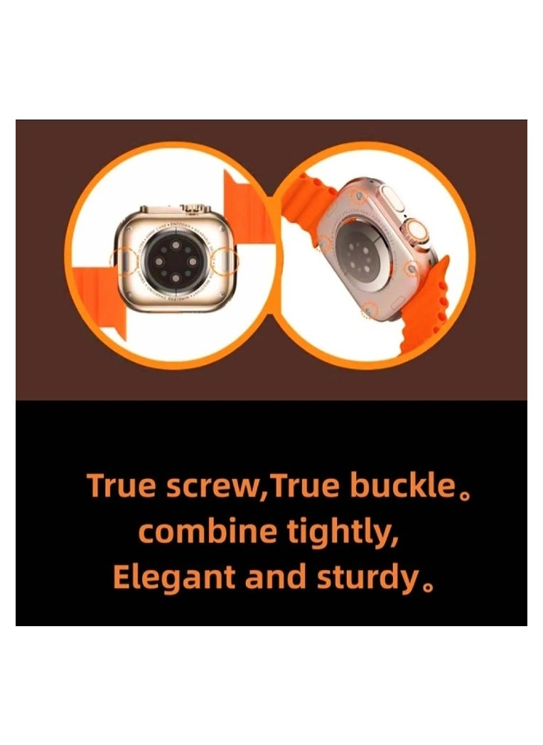 ZT - Smart Watch T10 Ultra 2 Big,49mm 2.19 inch,Heart Rate,Blood Pressure,Oxygen,BT call and BT Music,Sleep monitoring,Alarm clock,sport mode,Remote Photography-orange - Image 1