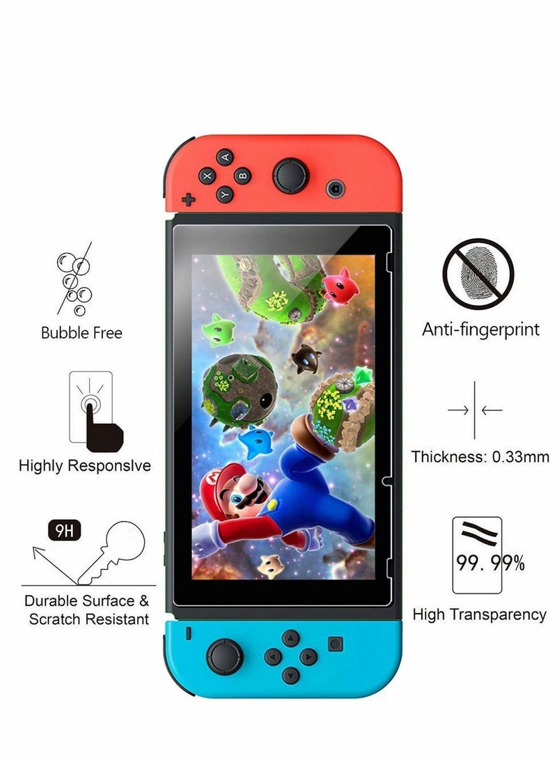 Clear Protective Case for Nintendo Switch Dock Compatible with Controller Includes Tempered Glass Screen Protector and Thumb Stick Caps - Image 3