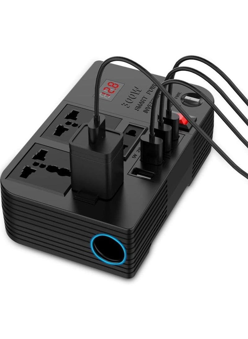 ليكسيس محول طاقة السيارة Spark 3 بقوة 300 واط: مقبس تمديد مع منافذ USB 3.1A وحماية الجهد العالي  - Image 2