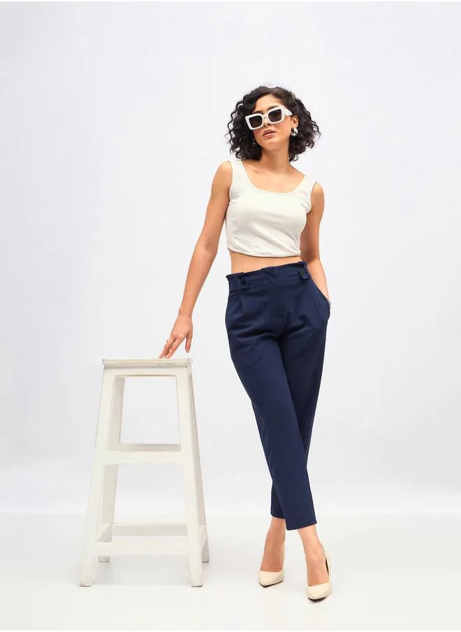 ساسافراس Front Button Paperbag Waist Pants by Styli