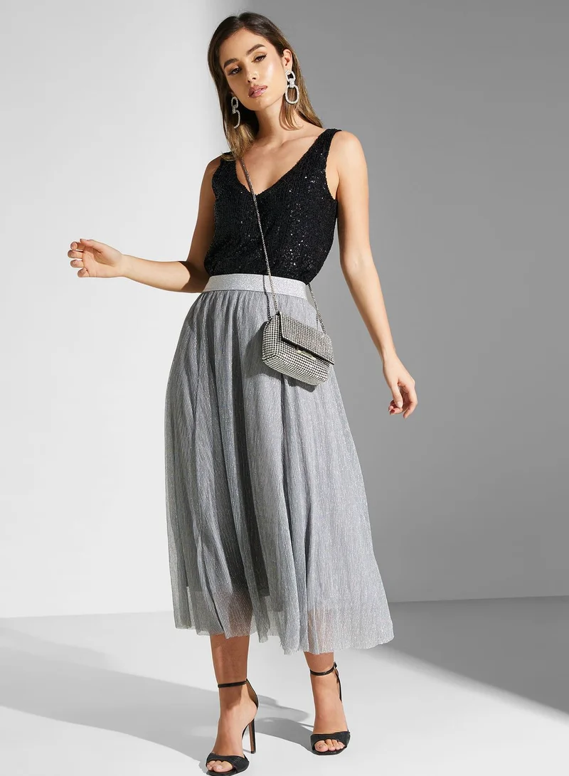 ONLY High Waist Pleated Skirt