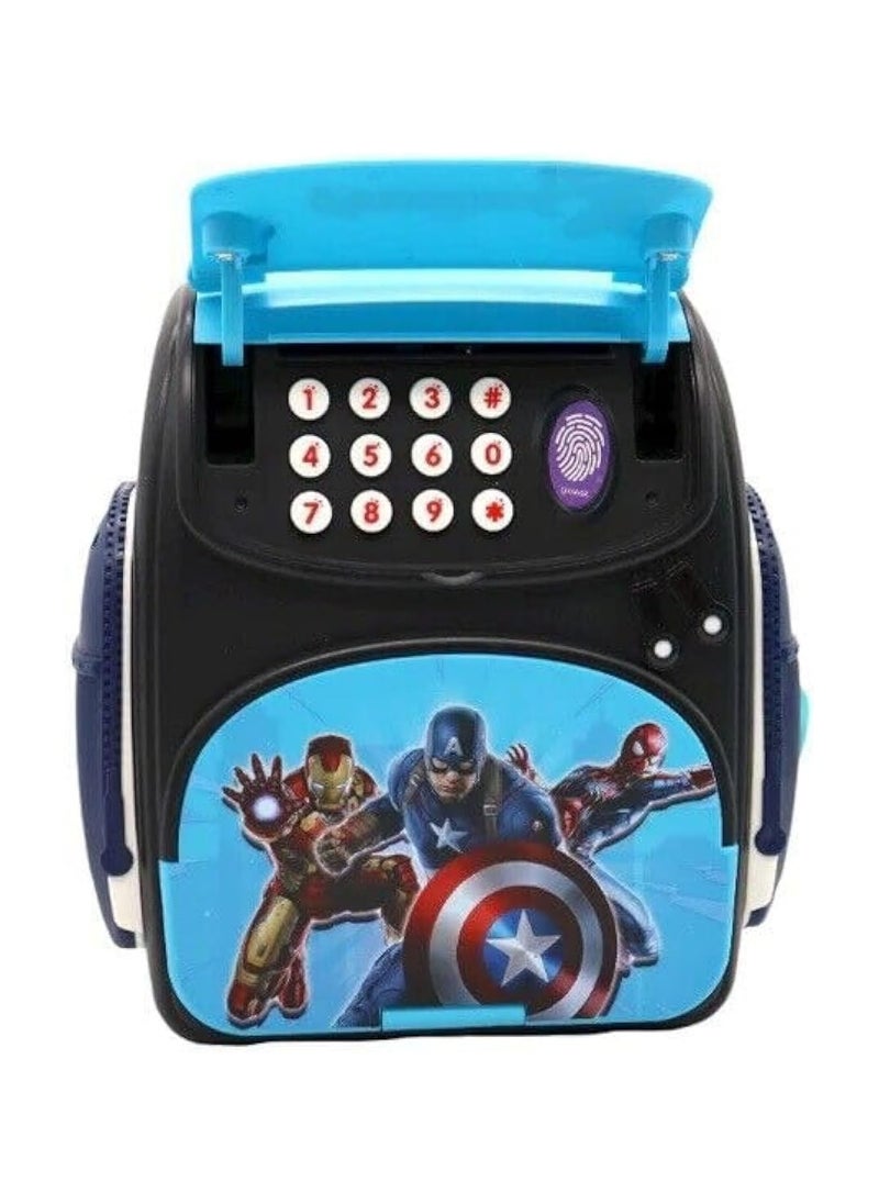 TOY GARDEN Finger Print Mini ATM Money Bank – Musical Money Safe for Kids with Real Cash & Coin Storage | Avengers Design with Fingerprint Sensor  - Image 1