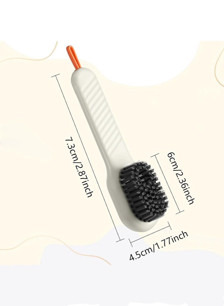 موندا 2 قطعة فرشاة أحذية سائلة متعددة الوظائف موزع صابون فرك فرش الأحذية السائلة إضافة فرشاة تنظيف ناعمة فرشاة غسيل الأحذية مع صندوق سائل لغسل الملابس المنزلية والحمام والمطبخ - Image 2