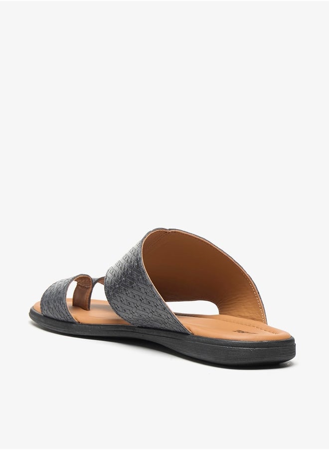 LBL by Shoexpress Mens Textured Slip-On Arabic Sandals  - Image 2