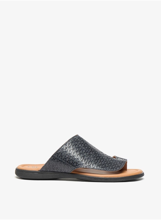 LBL by Shoexpress Mens Textured Slip-On Arabic Sandals  - Image 3