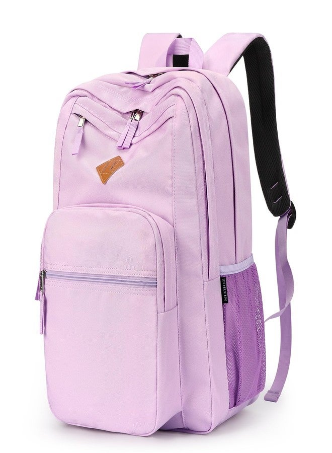 ZORFIN 26L Backpack for School, College, and Travel: Water Resistant Bookbag with 8 Compartments, Light Purple, 16.5 Inch - Image 1