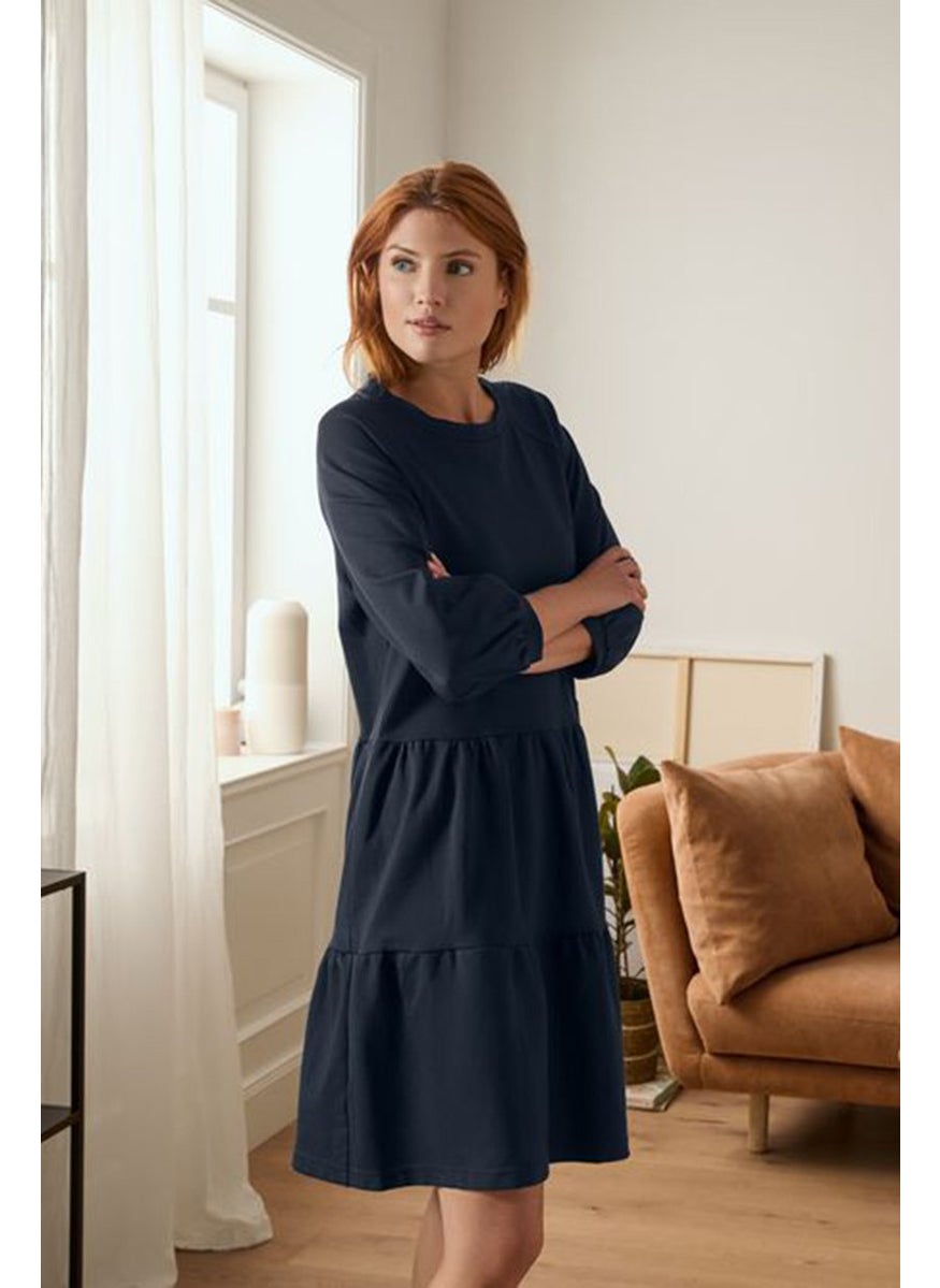 Women Solid Midi Dress, Navy - pzsku/ZFBA834E6C8C233074C0AZ/45/_/1724350275/cca8e7b6-260f-4e58-ac08-b78ca22c639e