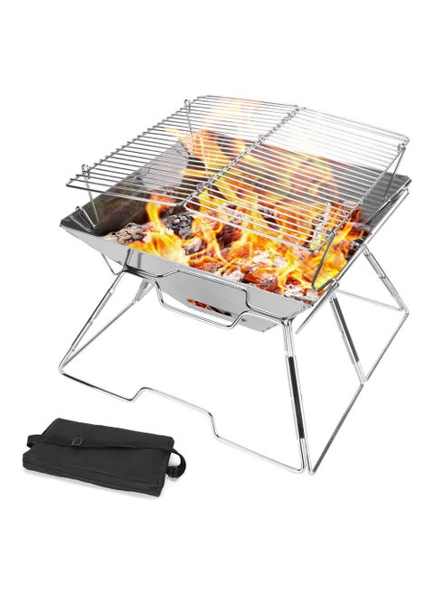 Flame-on 2 in 1 Charcoal Grill & Fire Pit