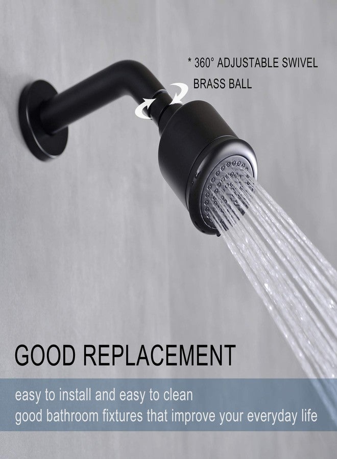 orhemus Solid Brass Shower Head - High Pressure Showerhead with Filter and 360 degrees Adjustable Swivel, Replacement for Bathroom Low Flow, Matte Black 2.8 inch Heavy Duty - Image 3