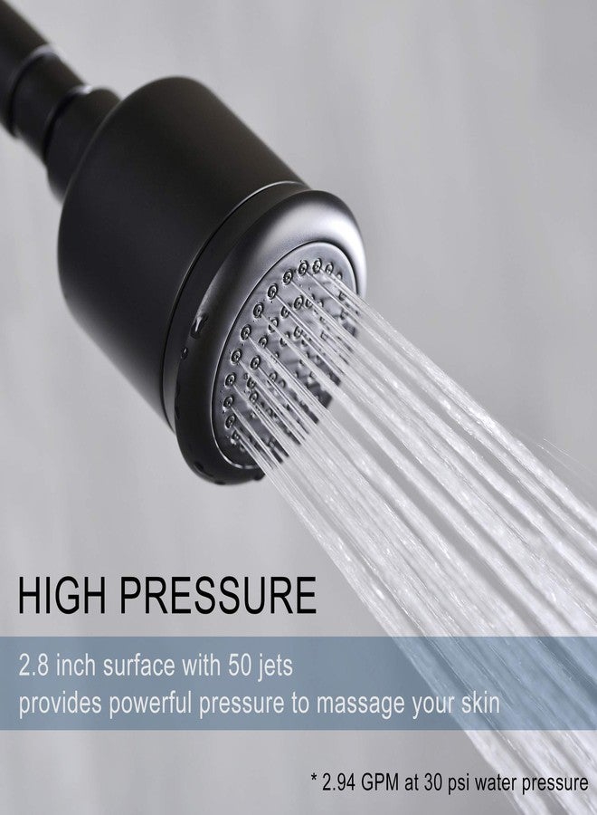 orhemus Solid Brass Shower Head - High Pressure Showerhead with Filter and 360 degrees Adjustable Swivel, Replacement for Bathroom Low Flow, Matte Black 2.8 inch Heavy Duty - Image 2
