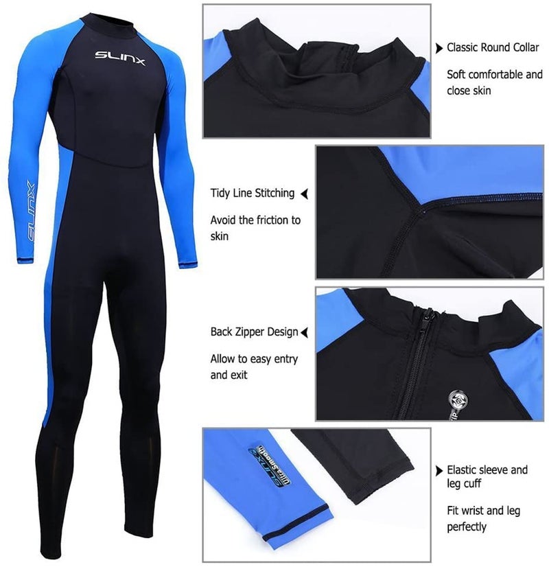 Skyone Full Body Dive Wetsuit Sports Skins Rash Guard for Men Women, UV Protection Long Sleeve One Piece Swimwear for Snorkeling Surfing Scuba Diving Swimming Kayaking Sailing Canoeing (S) - Image 4