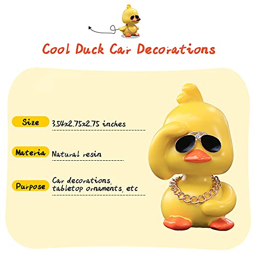 wonuu Cute Yellow Duck Car Ornaments Cool Duck Car Dashboard Decorations Shaking Head Doll - Image 4