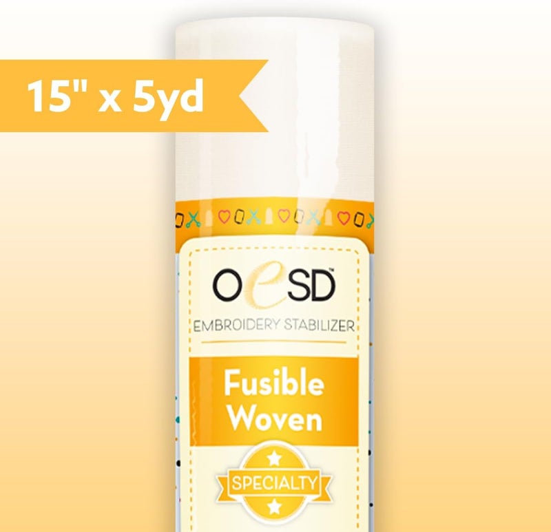 OESD Fusible Woven Cut Away White Fabric Interfacing 15 x 5 Yd Roll - Image 2