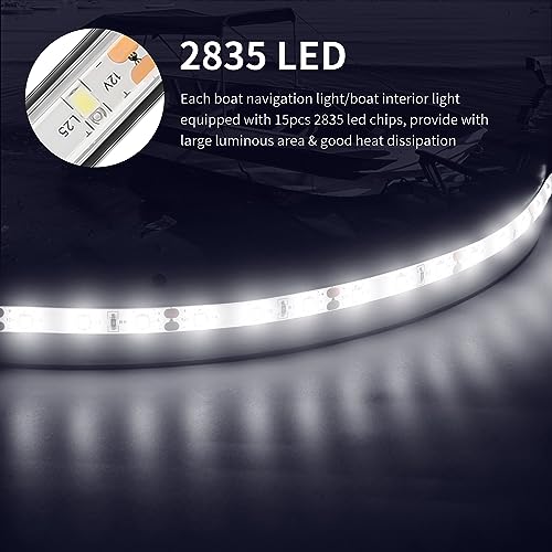 RVZONE LED Boat Interior Lights, Boat Led Strip Lights Marine Led Lighting Waterproof Strip Night Fishing Lights for Yacht Fishing Pontoon,2 Pcs - Image 5