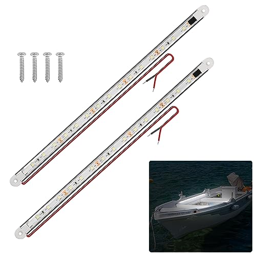 RVZONE LED Boat Interior Lights, Boat Led Strip Lights Marine Led Lighting Waterproof Strip Night Fishing Lights for Yacht Fishing Pontoon,2 Pcs - Image 1