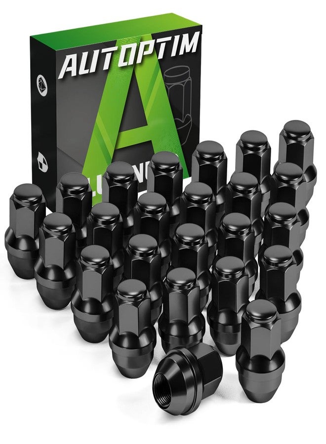 AUTOPTIM صواميل عجلات AUTOPTIM M14x1.5 - بديل لسيارات فورد F150 وإكسبيديشن موديلات 2015-2022، ولينكولن نافيجيتور موديلات 2015-2020، تصميم المصنع الأصلي، لون أسود، سداسي 21 مم، ارتفاع 1.8 بوصة، قطعة واحدة، صواميل عجلات مغلقة الطرف (24 قطعة) - Image 1