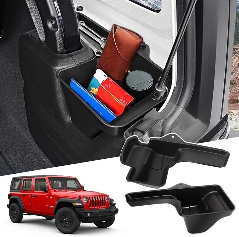 Azonee Trunk Storage Box Tray Fit for Jeep Wrangler JL 2018-2024, Azonee 2 Pack Rear Cargo Side Trunk Storage Tray Organizers Cargo Organizer, Black, Not for Jeep Wrangler Rubicon 4XE / JLU 4XE - Image 1