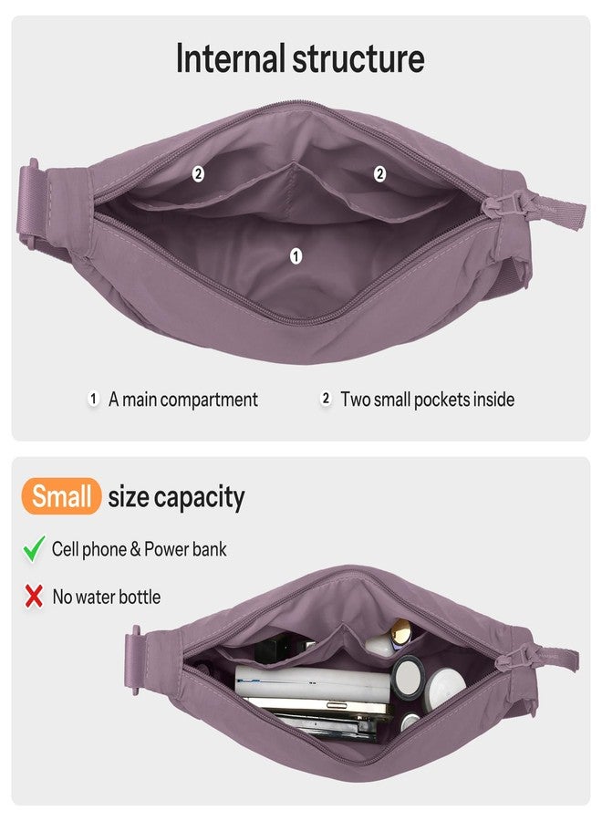 YIKOEE Crescent Bag for Women Men Small Sling Crossbody Bag with Half Moon Shape, Purple, Small - Image 5