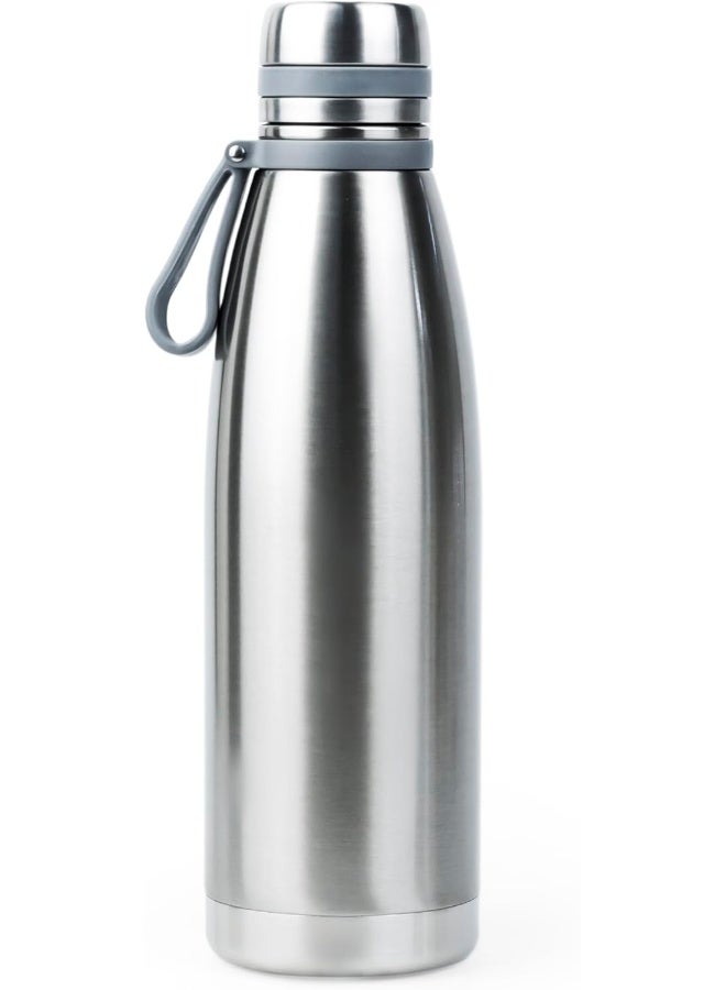 Nessan Elsa 1103Ml Stainless Steel Vacuum Bottle - Double Wall Insulation For Hot And Cold Beverages - Comfortable To Hold - Easy To Carry - Indoor And Outdoor Use - Silver - Image 2