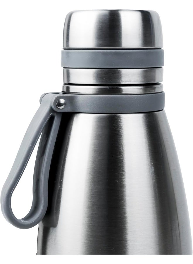 Nessan Elsa 1103Ml Stainless Steel Vacuum Bottle - Double Wall Insulation For Hot And Cold Beverages - Comfortable To Hold - Easy To Carry - Indoor And Outdoor Use - Silver - Image 2