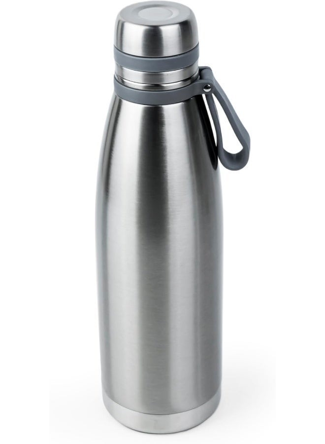 Nessan Elsa 1103Ml Stainless Steel Vacuum Bottle - Double Wall Insulation For Hot And Cold Beverages - Comfortable To Hold - Easy To Carry - Indoor And Outdoor Use - Silver - Image 3