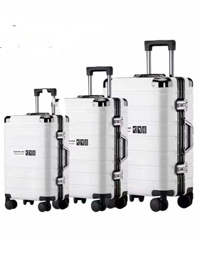 NKX Premium Hard Shell Luggage Set Durable Aluminum Alloy Travel Suitcases 3 Piece Set 20*24*28 Inchs - Image 1