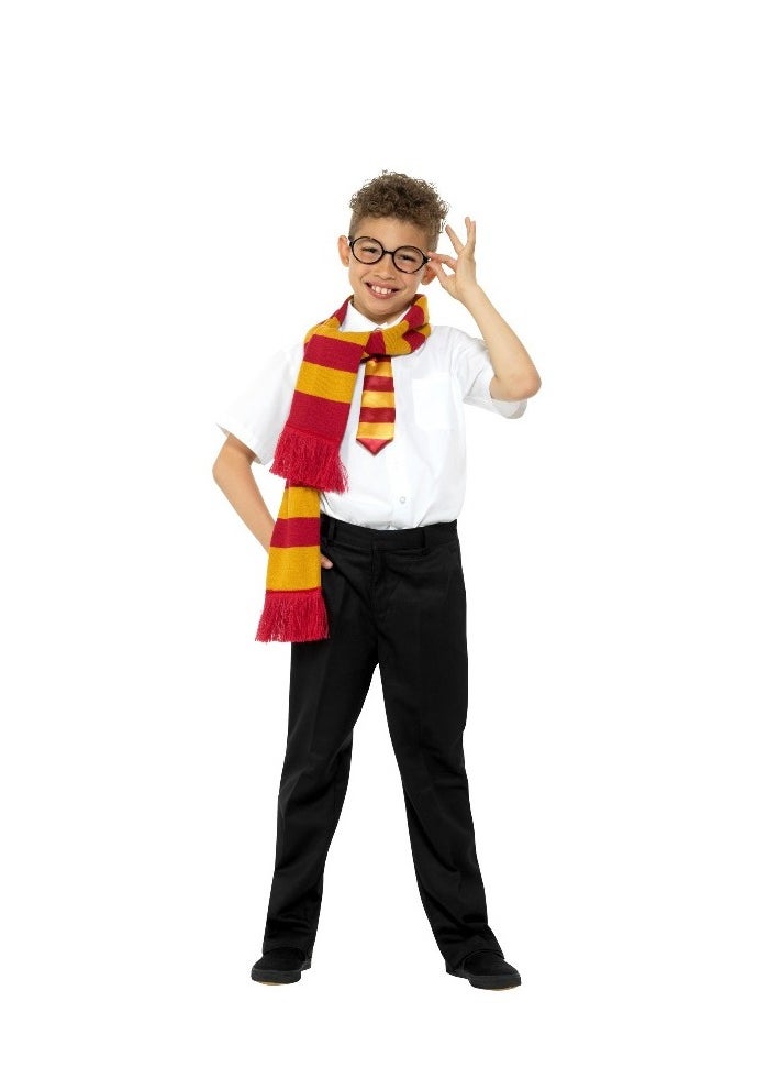 Smiffys - School Fancy Dress Set Scarf Tie & Glasses Book Day Harry Kit - Image 1