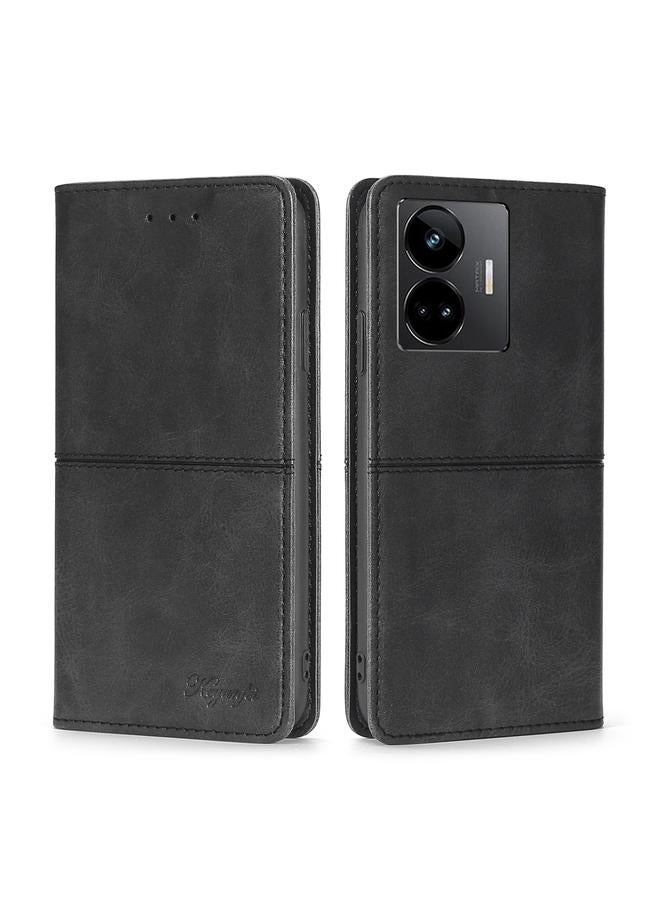 اس-توب جراب لهاتف Realme GT Neo 5 / GT3 / GT Neo 5 240W جراب هاتف جلدي مغناطيسي أفقي من نسيج البقر - Image 1