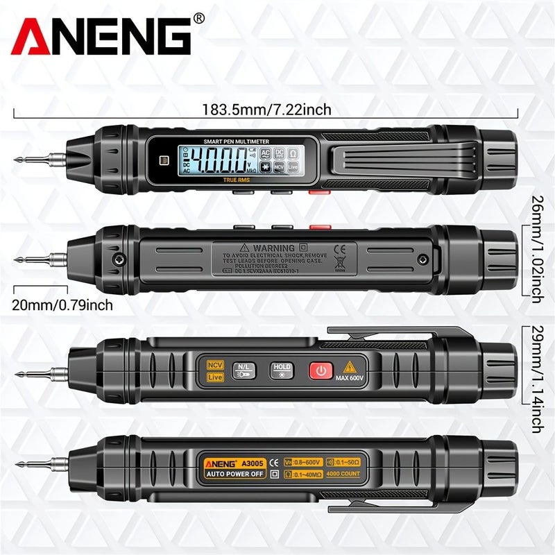 ANENG A3005 Pro ملتيميتر من نوع القلم بعد 4000 عدسة NCV جهد متر AC DC أوم متر اختبار - Image 4