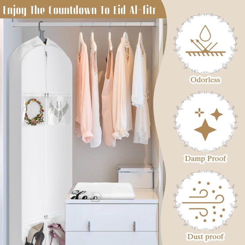 Ribbonlic 2 Pcs 70" Wedding Dress Garment Bag and 8" Gusseted Tote Bag Set for Wedding Garment Storage and Travel Prom - Image 5