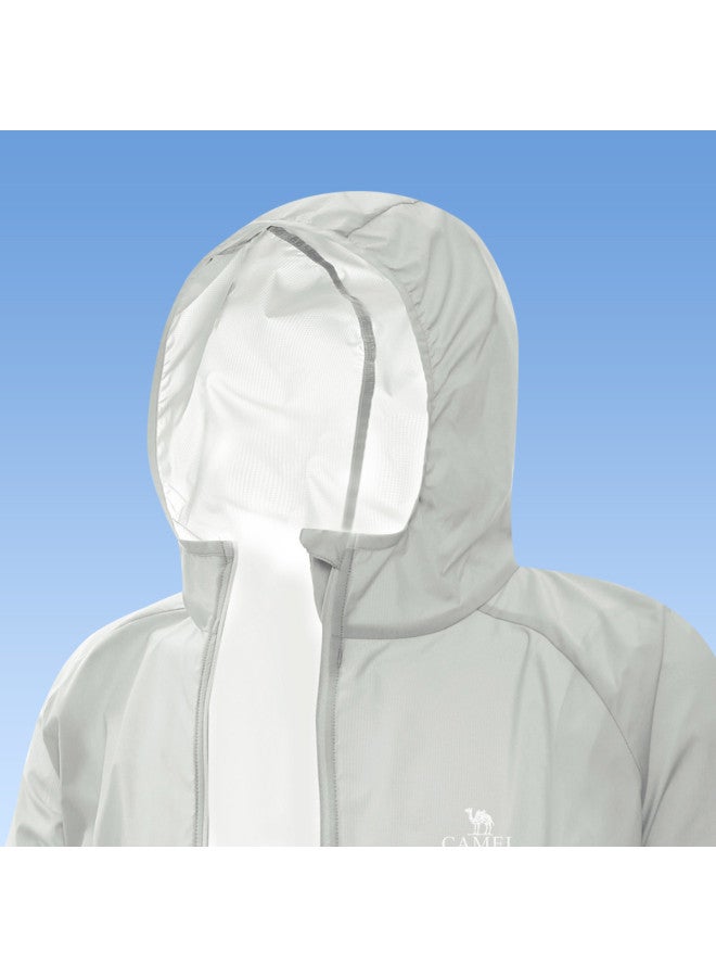 كاميل سترة واقية من الشمس باللون الأبيض البارد 25 واقي شمسي صيفي ملابس رياضية خفيفة الوزن ملابس خارجية سترة قابلة للتنفس للنساء والرجال ملابس واقية من الشمس - Image 4