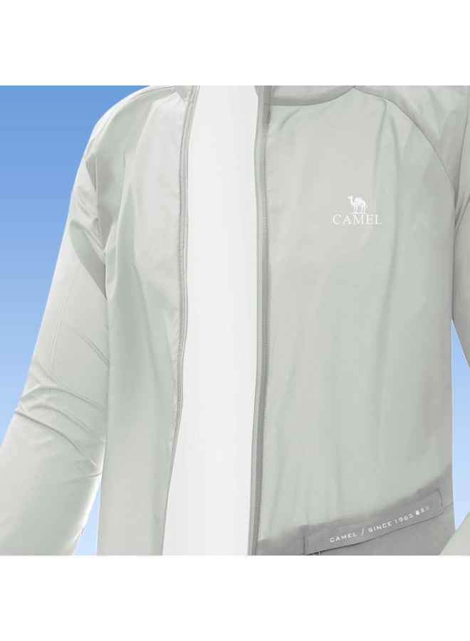 كاميل سترة واقية من الشمس باللون الأبيض البارد 25 واقي شمسي صيفي ملابس رياضية خفيفة الوزن ملابس خارجية سترة قابلة للتنفس للنساء والرجال ملابس واقية من الشمس - Image 5