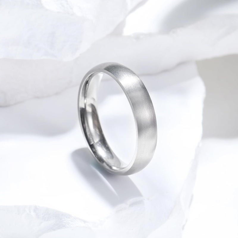 King Will Titanium Wedding Band for Men Women-Sliver/Black/Gold Plated Pure Titanium Wedding Ring, 3-9mm Widths Available Brushed Matte Design Comfort Fit Size 4-16 - Image 2