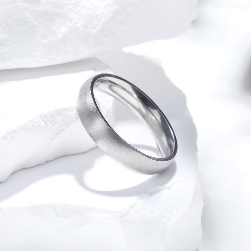 King Will Titanium Wedding Band for Men Women-Sliver/Black/Gold Plated Pure Titanium Wedding Ring, 3-9mm Widths Available Brushed Matte Design Comfort Fit Size 4-16 - Image 1