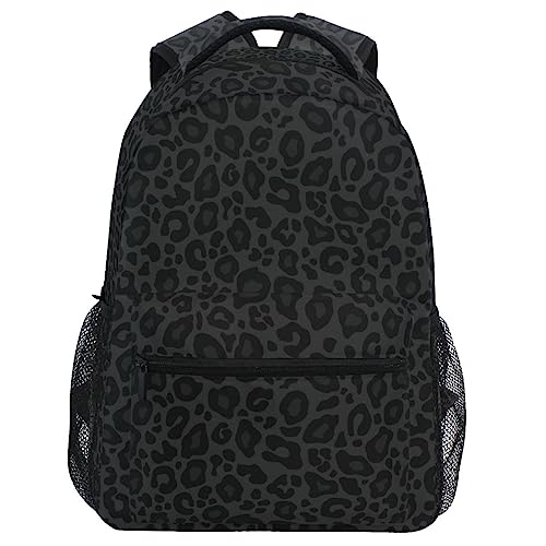 Oarencol Black Leopard Backpack Animal Skin Print Bookbag Daypack Travel Hiking Camping School Laptop Bag - Image 1