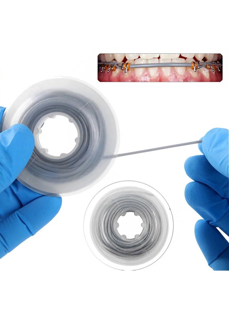HaLunhi Professional Arch Wire Sleeve，Tube Design Arch Wire 5m with Plastic， Braces Wire Ligature Wire for Braces，Professional Soft Tooth Surface Orthodontic Archwire (Gray)  - Image 1