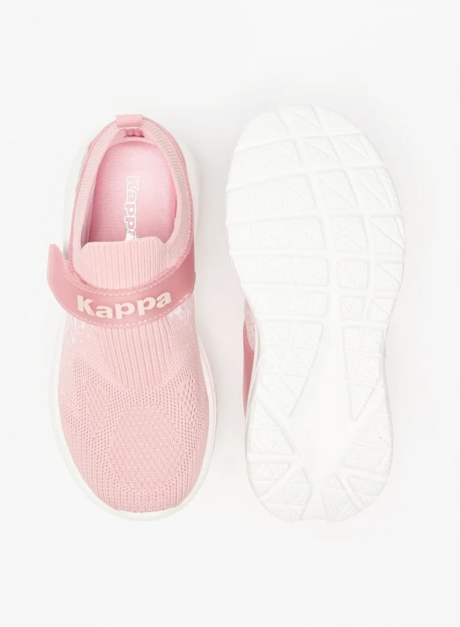 Kappa Girls' Mesh Textured Slip-On Walking Shoes with Hook and Loop Closure