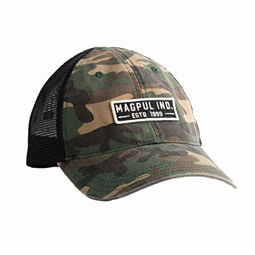 Magpul Trucker Hat Snap Back Baseball Cap, One Size Fits Most, Established Garment Washed Woodland Camo - Image 3