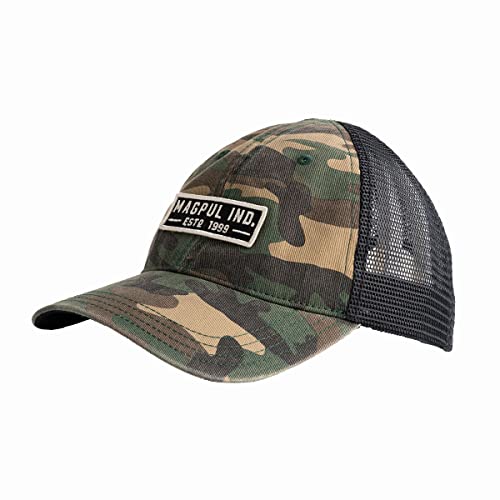 Magpul Trucker Hat Snap Back Baseball Cap, One Size Fits Most, Established Garment Washed Woodland Camo - Image 2
