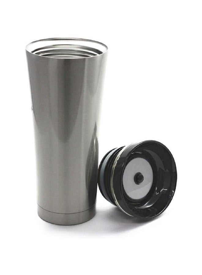 ترموس كوب حراري مزدوج الجدار من الفولاذ المقاوم للصدأ معزول بالفاكيوم فضي وأسود  أونصة - Image 2