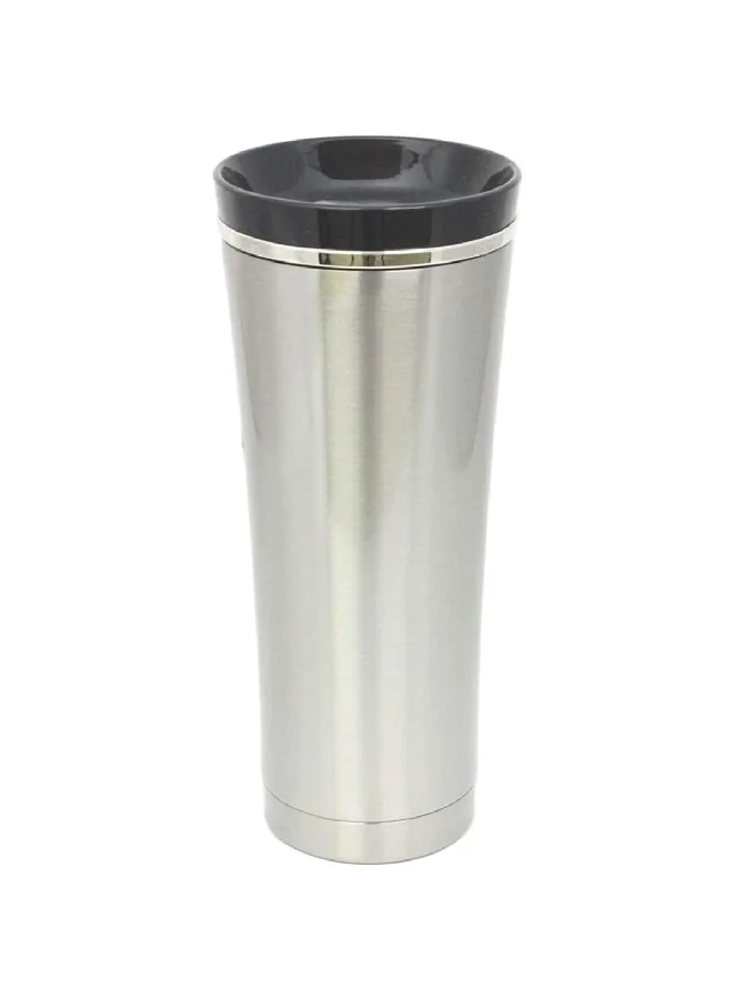 THERMOS Vacuum Insulated Double Wall Stainless Steel Tumbler Silver and Black 16oz NS105BK004