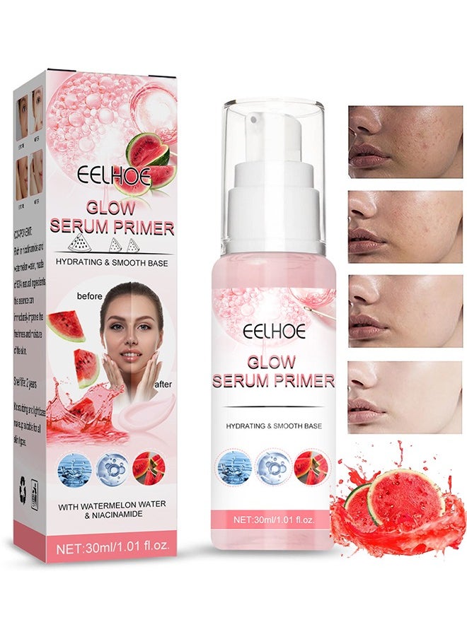 EELHOE - Glow Serum Primer, Glow Boosting Serum For Face Anti-Aging, Luminous Serum Essence Contains Nicotinamide And Watermelon Extract, Suitable For Moisturizing 30 ML - Image 1