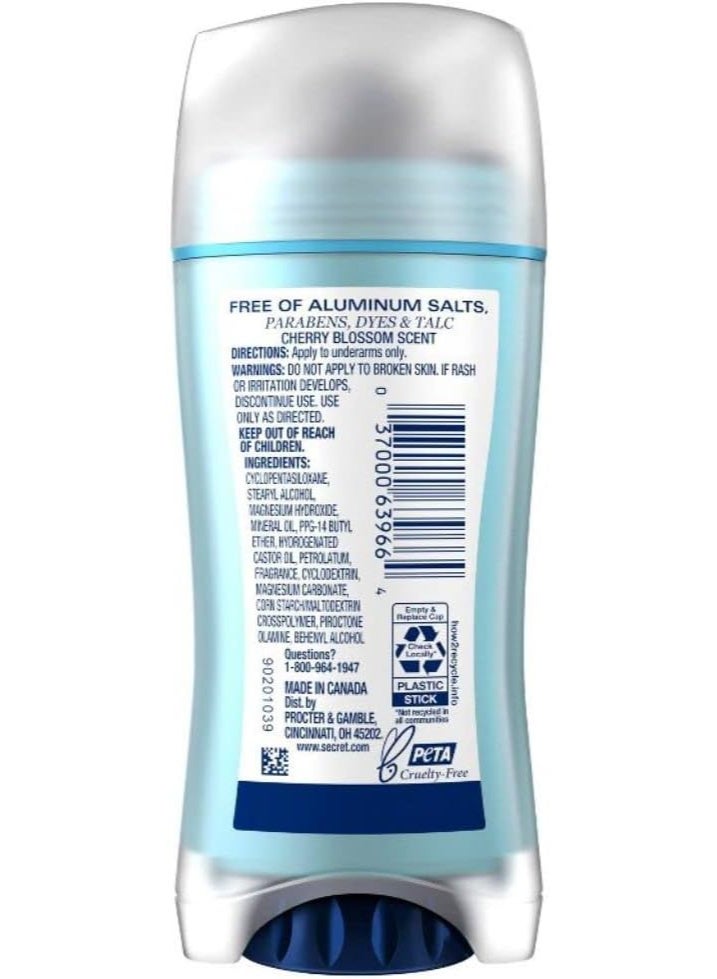 سيكريت مزيل عرق خالي من الألومنيوم للنساء من سيكريت برائحة زهر الكريز ، 68 جرام منعش 2.4 أونصة سائلة - Image 2