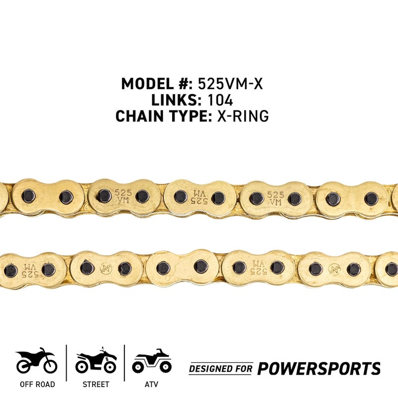 NICHE Gold 525 X-Ring Chain 104 Links with Connecting Master Link - Image 4