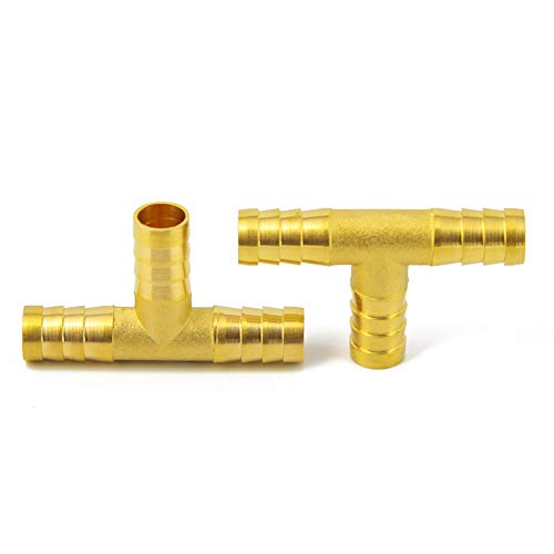 Metaland Brass 3/4" Barbed Tee Fitting 3 Way T Shape Adapter with Hose Clamps - Image 3