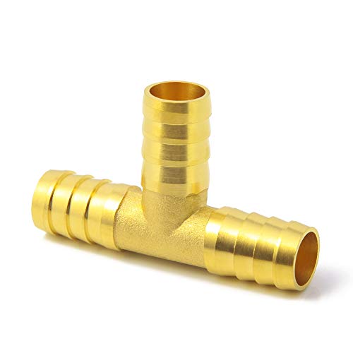 Metaland Brass 3/4" Barbed Tee Fitting 3 Way T Shape Adapter with Hose Clamps - Image 2